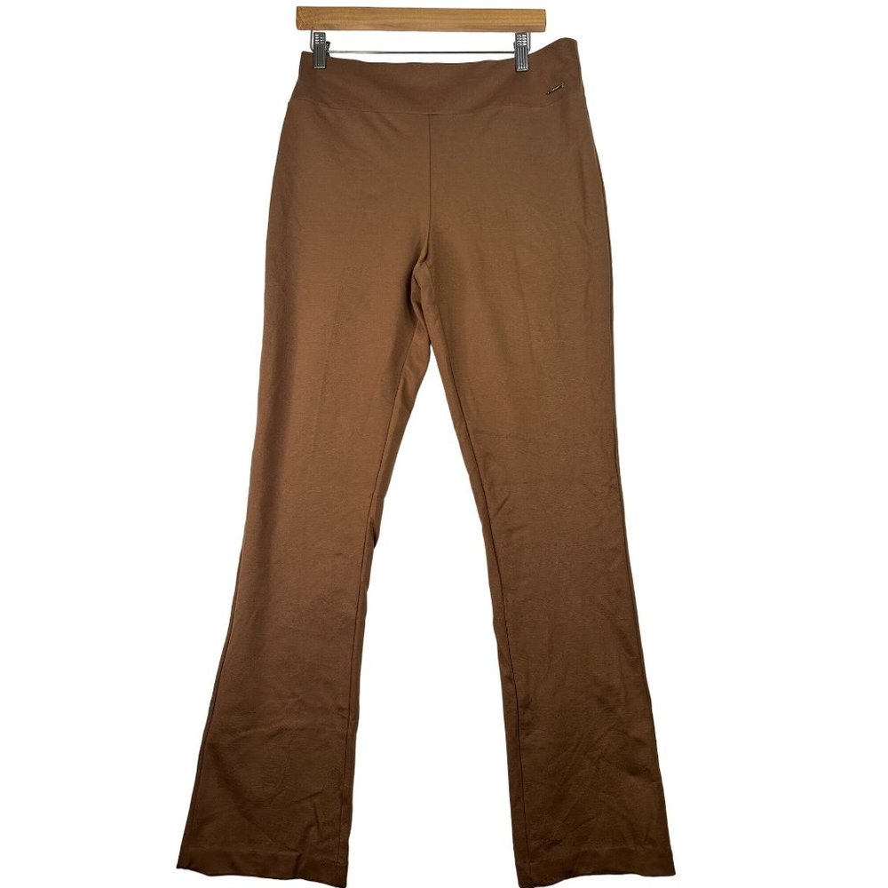 T Tahari Pull On Dress Pants sz Medium Cognac Brown